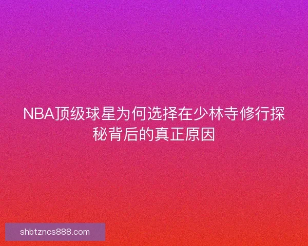 NBA顶级球星为何选择在少林寺修行探秘背后的真正原因 NBA顶级球星为何选择在少林寺修行探秘背后的真正原因