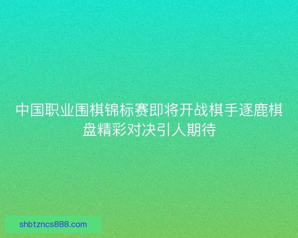 中国职业围棋锦标赛即将开战棋手逐鹿棋盘精彩对决引人期待