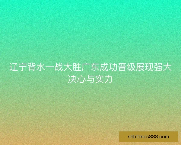 辽宁背水一战大胜广东成功晋级展现强大决心与实力